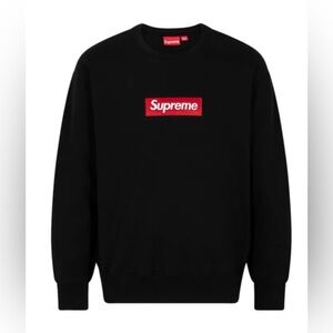 🟥 Supreme Box Logo Crewneck Sweatshirt – Black – XL – New Without Tags